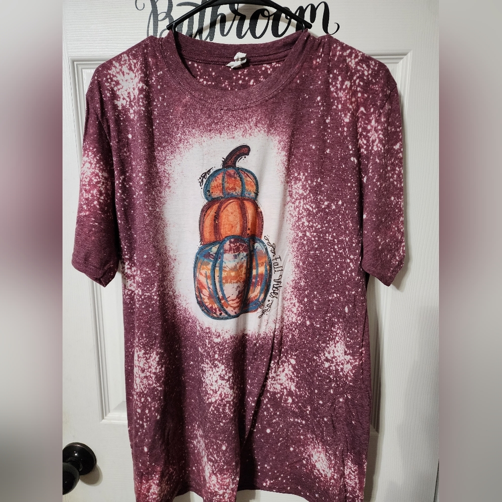 Brand New Bleached Fall Tshirt in Large